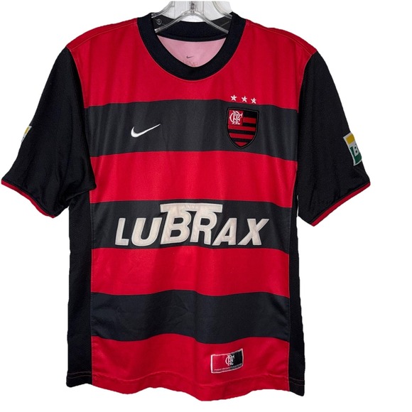 Nike Flamengo Jersey #10 Petrobras Red Black Youth Large Dri Fit Soccer Kids